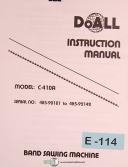 DoAll-Doall C-410A, Band Saw Install Oeprations Maintenance Manual 1994-C-410A-01